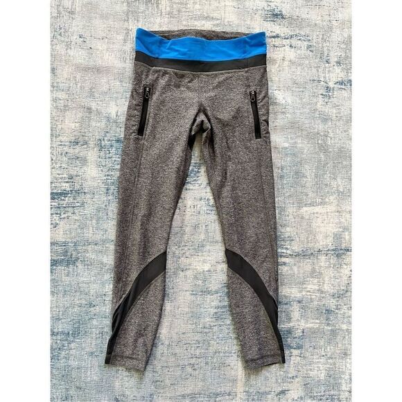 Lululemon Heathered Black Lakeside Blue Deep Coal Inspire Tight II (Mesh) 6 - Picture 1 of 6